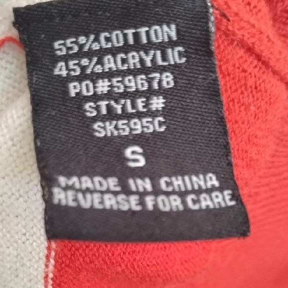 Timing Red and White Striped Crew Neck Sweater - Picture 8 of 11